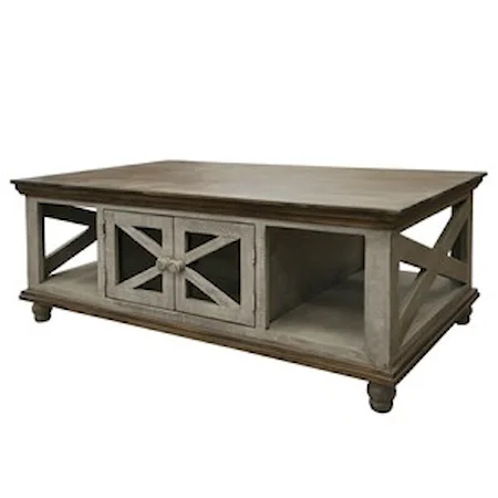 Relaxed Vintage 4-Door Cocktail Table